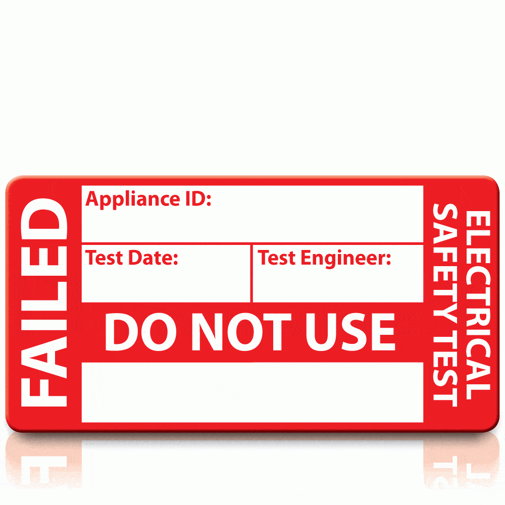 Failed PAT Test Labels