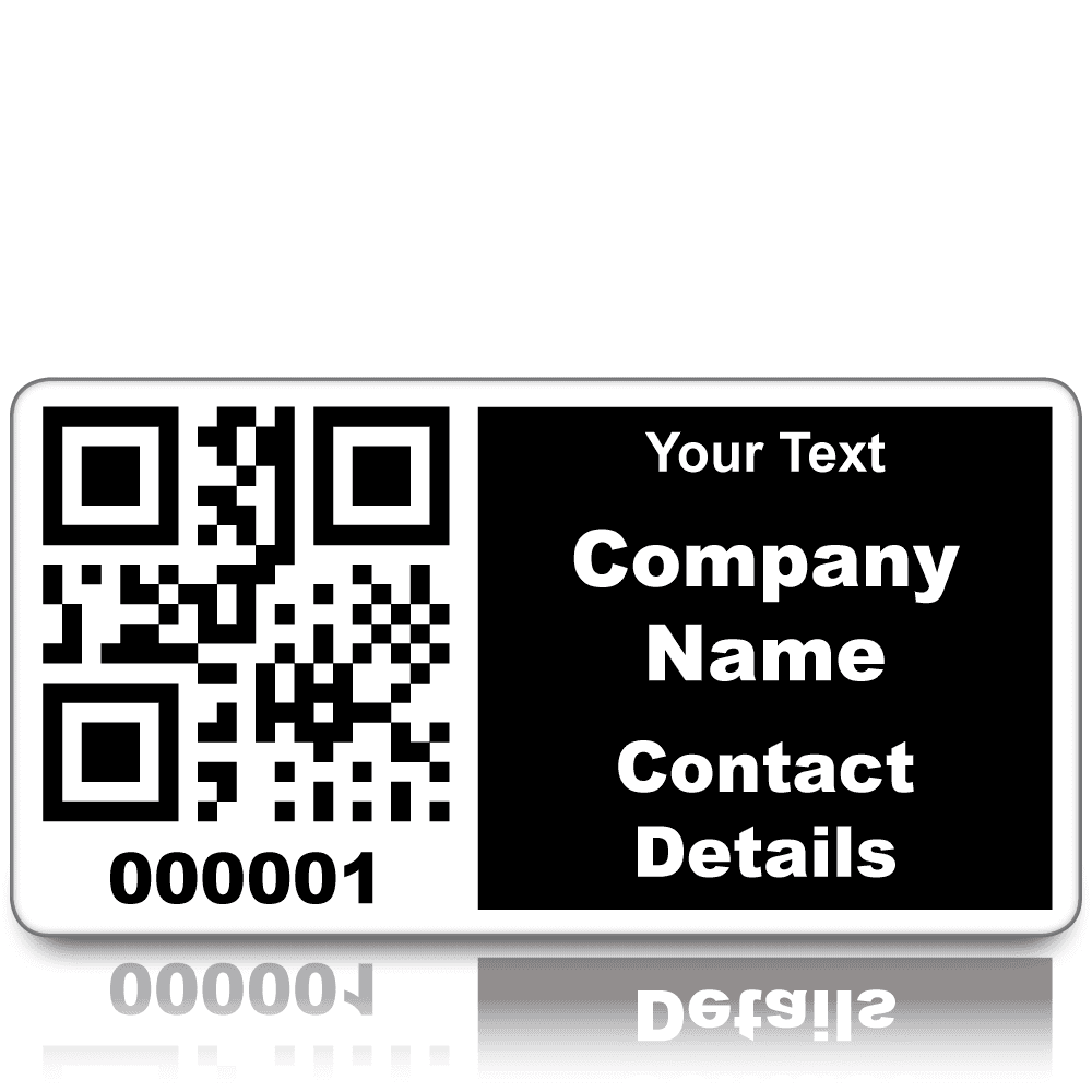 Budget Asset Labels Midi 49mm x 25mm QR Code - The Label People