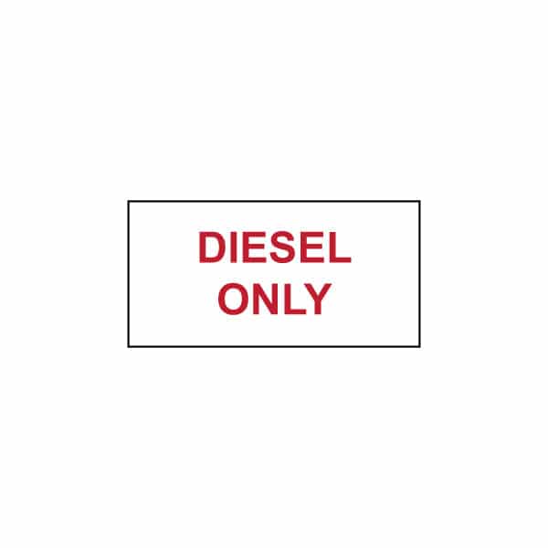 Diesel Only Tool Hire Label