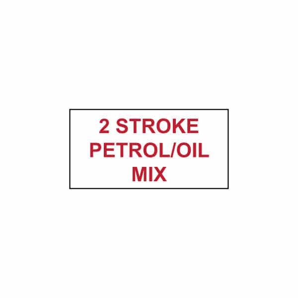 Two Stroke Petrol Tool Hire Label