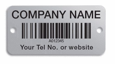 Asset Labels 50x25mm Aluminium Barcode