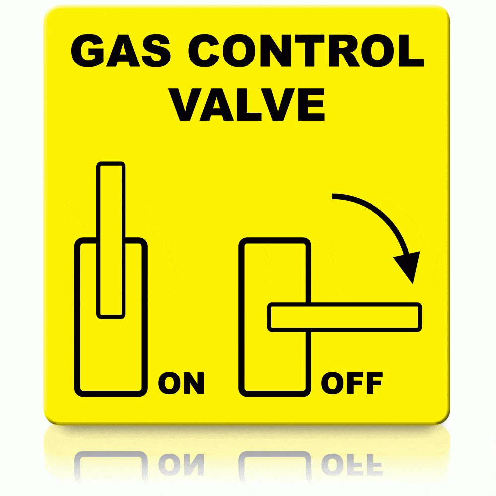 Gas Control Valve Stickers For Vertical Isolation