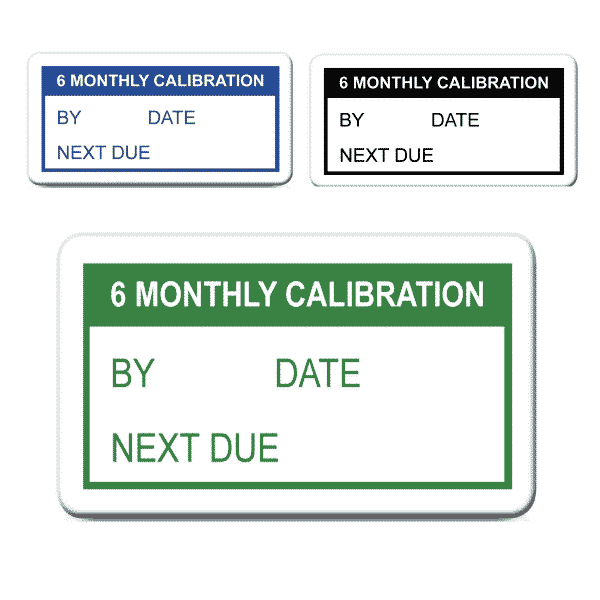 6 Monthly Calibration Labels