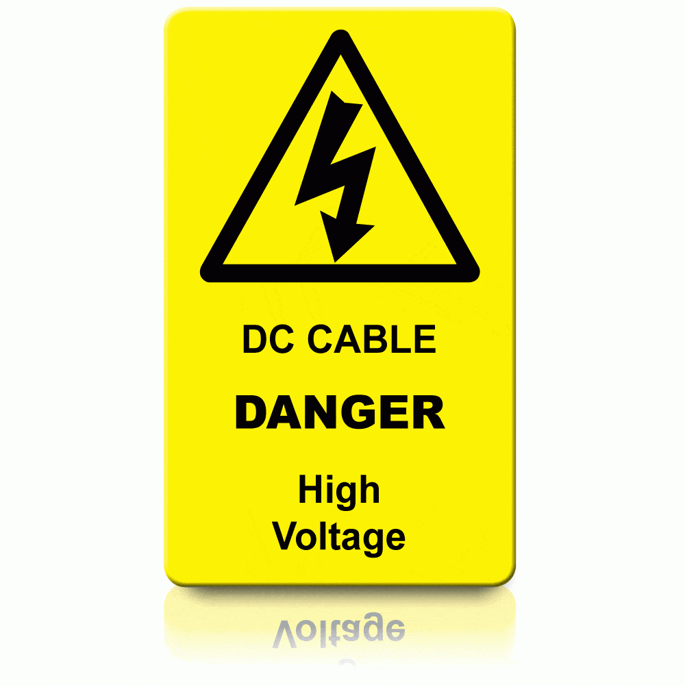 DC Cable Danger PV Solar Labels