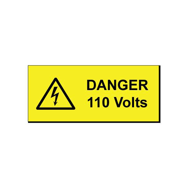 Danger 110 Volts Labels Engraved Labels