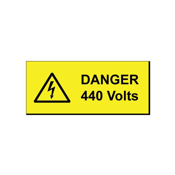 Danger 440 Volts Labels Engraved Labels 5 Pack