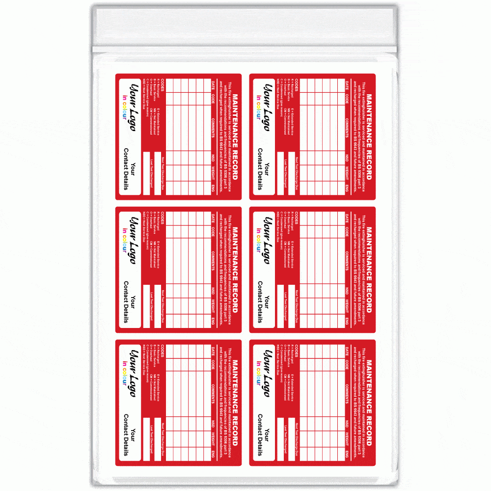 Personalised Fire Extinguisher Inspection Labels