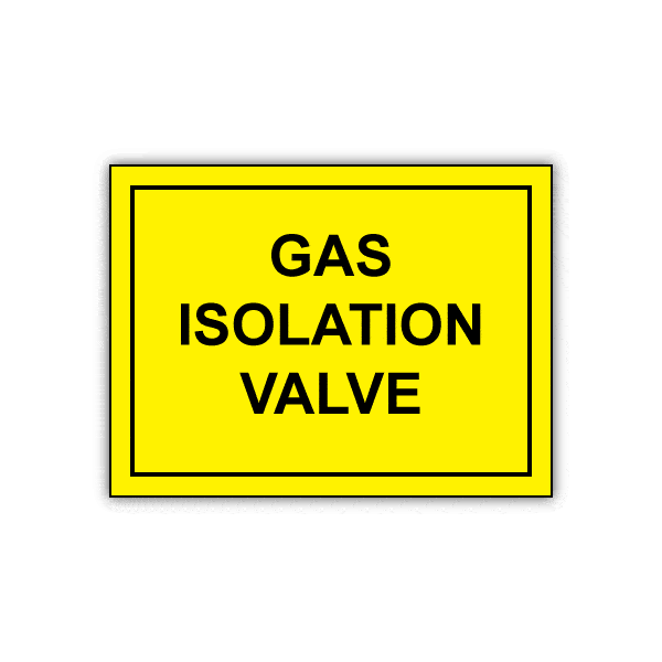 Gas Isolation Valve Plant Engraved Sign