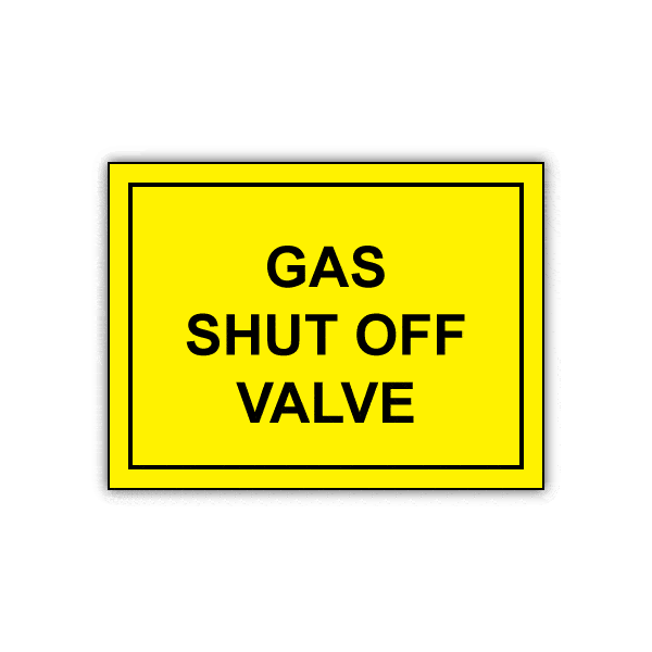 gas shut off engraved sign