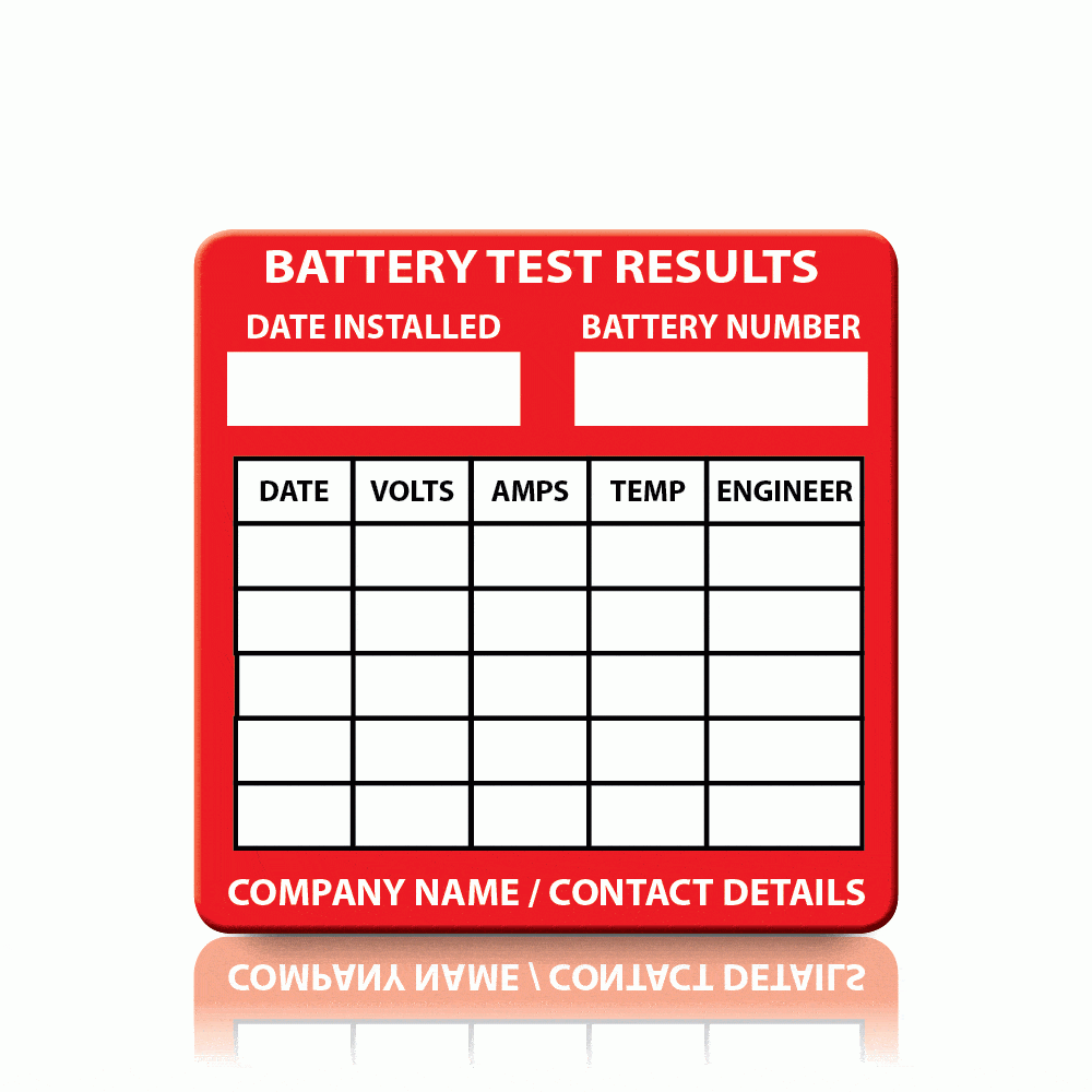 Personalised Battery Test Labels