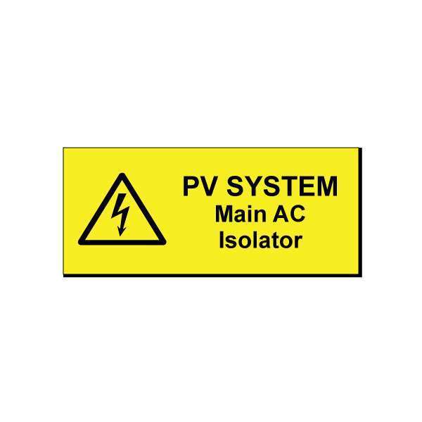 Pv System Ac Isolator Engraved Labels 5 Pack