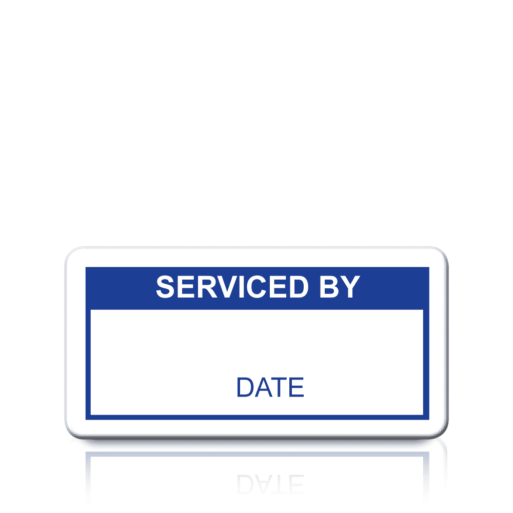 Serviced By Labels in Blue