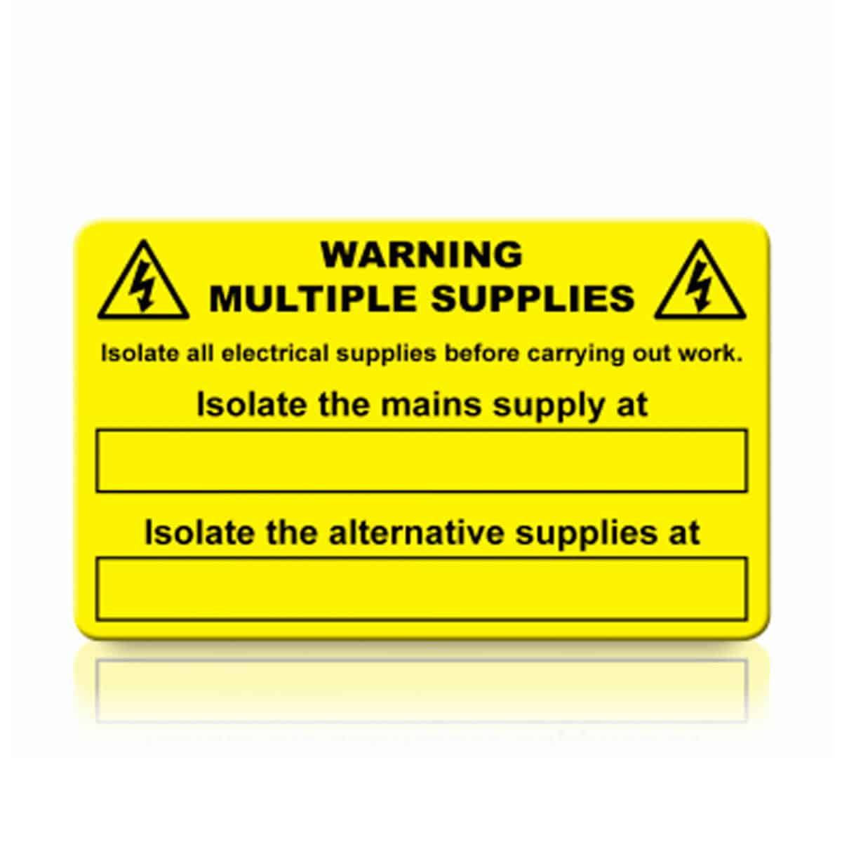 Warning Dual Supply Labels