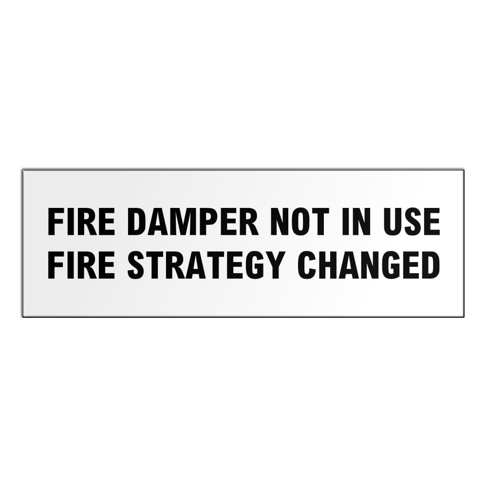 Fire Damper Not In Use Engraved Label - The Label People